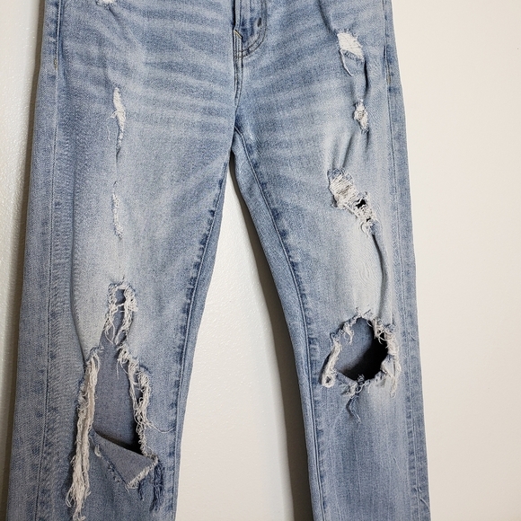 American Eagle Outfitters Next Level Distressed Skinny Jeans Light Blue Denim - Picture 5 of 13